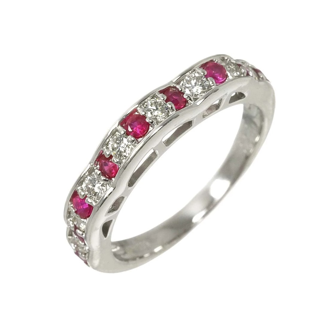RUBY DIAMOND RING PT PLATINUM: Ruby Diamond Ring Pt Platinum Brand: Unbranded Type: Ring Material: Pt Platinum, Main Stone/Creation Ruby Color: Platinum Size: 6.75(US) Accessories: None Accessories Notice: When purchasi