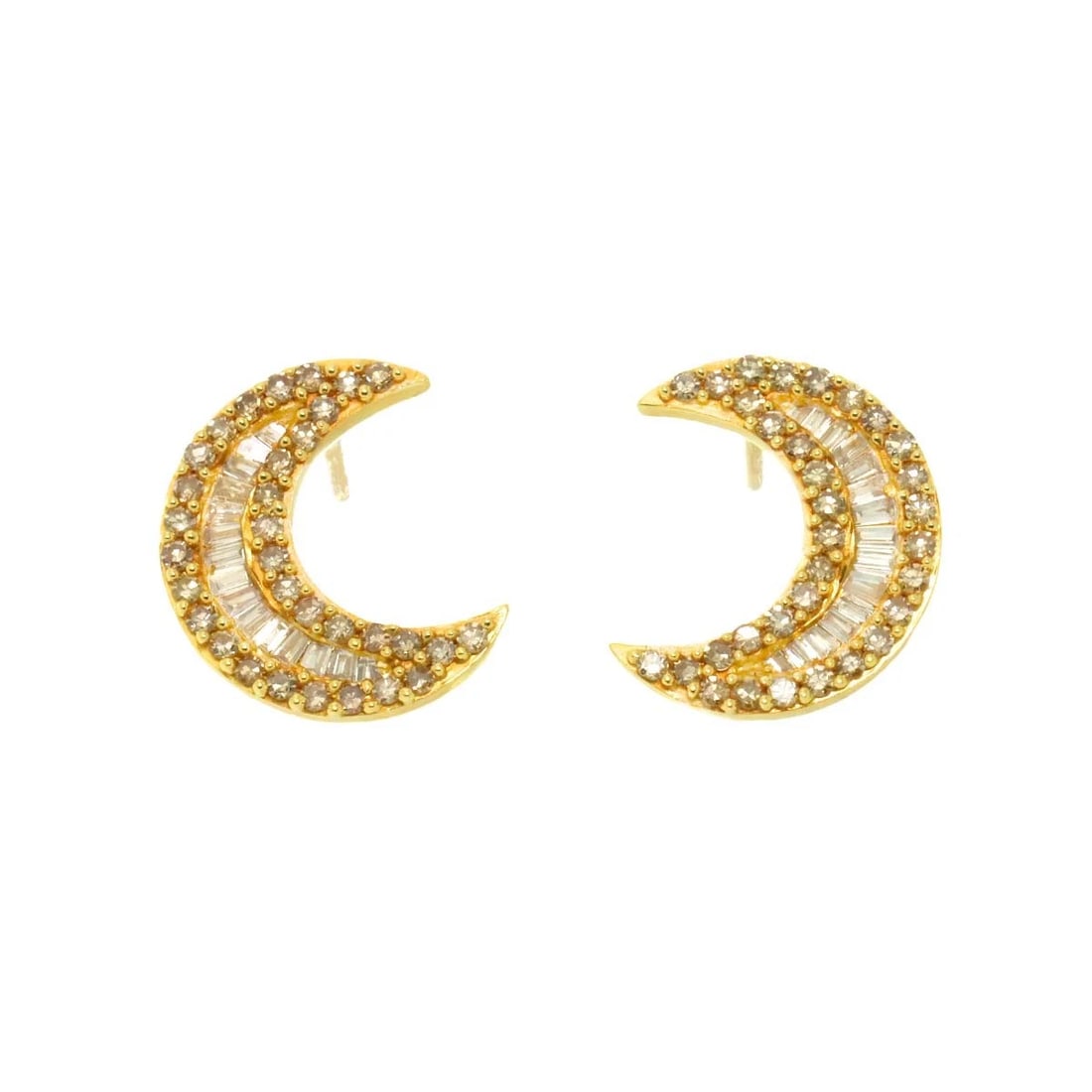DIAMOND EARRINGS PIERCED 18K YG YELLOW GOLD: Diamond Earrings Pierced 18K YG Yellow Gold Brand: Unbranded Type: Earrings Material: 750 Yellow Gold, Color: Yellow Gold Size: W 11.6 X H 13.8mm Accessories: None Accessories Notice: When