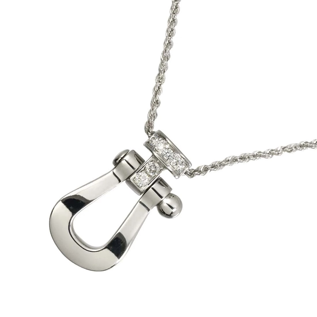 FRED FORCE10 DIAMOND NECKLACE: FRED Force10 Diamond Necklace Brand: FRED Type: Necklace Material: 18K White Gold, Color: White Gold Size: Size internal circumference of the chain:19.7inch to 18.7inch to 17.7inch Top Charm(max):