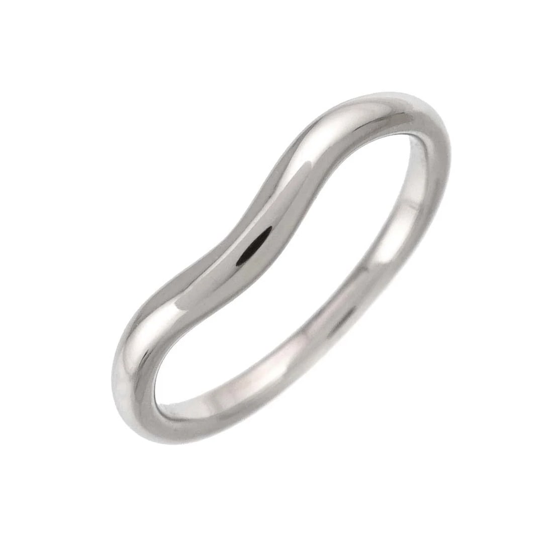 TIFFANY CO. CURVED BAND RING PT PLATINUM: TIFFANY Co. Curved Band Ring Pt Platinum Brand: TIFFANY Co. Type: Ring Material: Pt Platinum, Color: Platinum Size: 4.75-5(US) Accessories: None Accessories Notice: When purchasing pre-owned