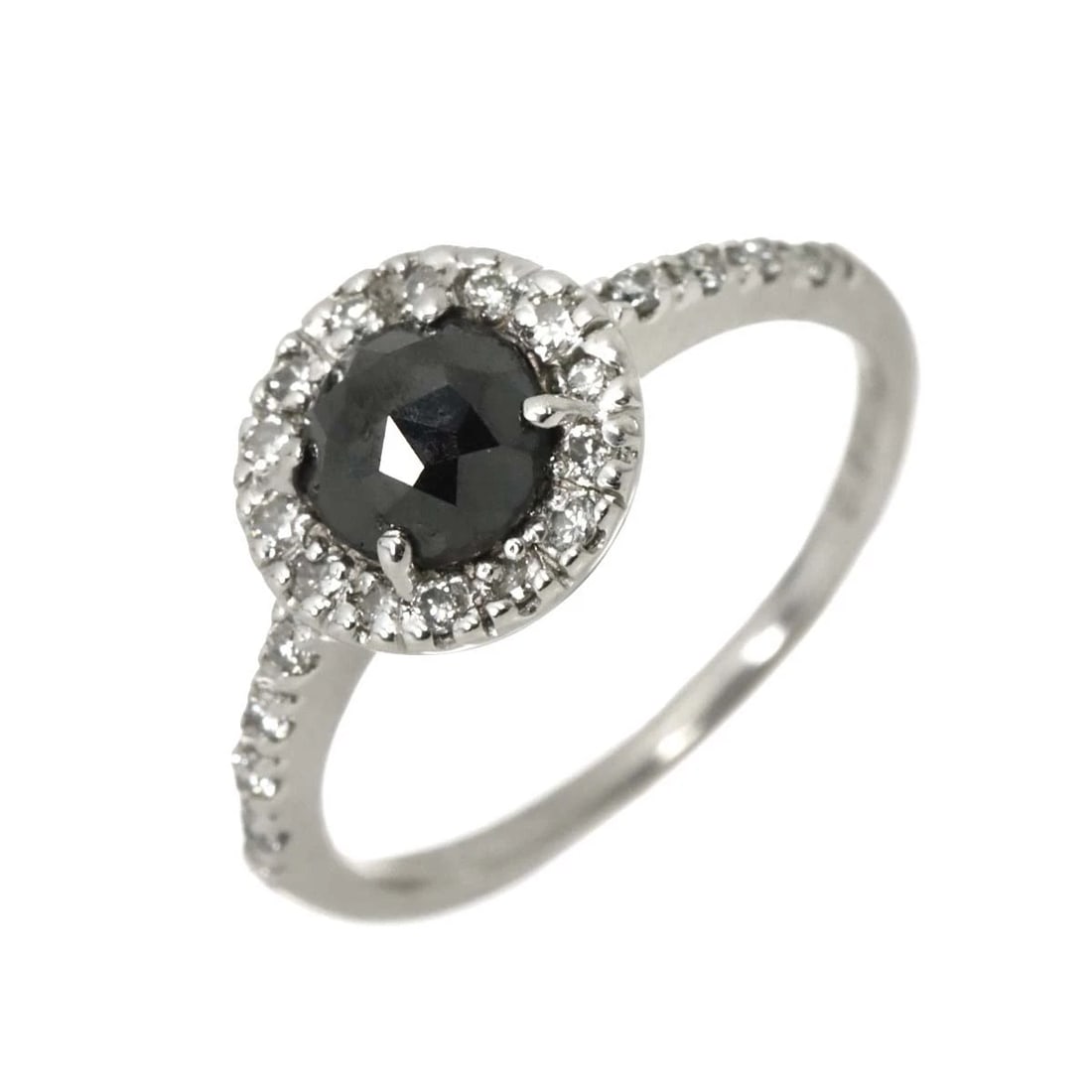 BLACK DIAMOND DIAMOND RING K18 WG: Black Diamond Diamond Ring K18 WG Brand: Unbranded Type: Ring Material: 18K White Gold, Color: White Gold Size: 3.75-4(US) Accessories: None Accessories Notice: When purchasing pre-owned