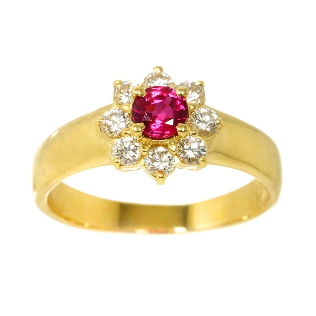 RUBY DIAMOND RING 18K YG - 2