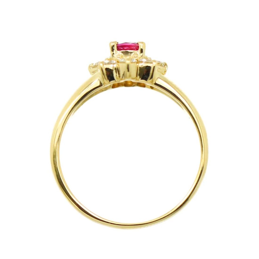 RUBY DIAMOND RING 18K YG - 4