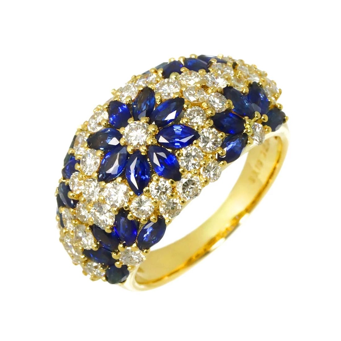 SAPPHIRE DIAMOND RING 18K YG (1 of 6)