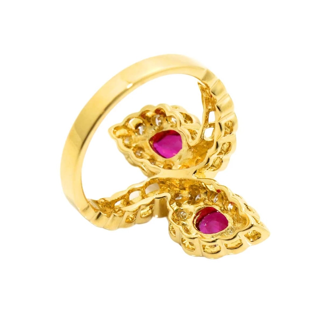 RUBY DIAMOND RING 18K YG - 4