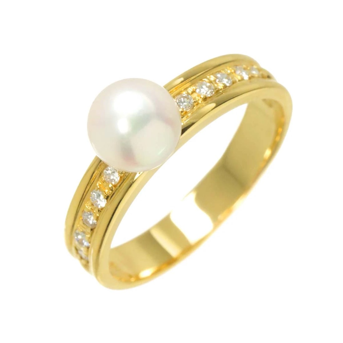 TASAKI AKOYA PEARL DIAMOND RING 18K: TASAKI Akoya pearl Diamond Ring 18K YG Brand: TASAKI Type: Ring Material: 18K, Main Stone/Creation Akoya Pearl Color: Gold Size: 5.25(US) Accessories: None Accessories Notice: When purchas