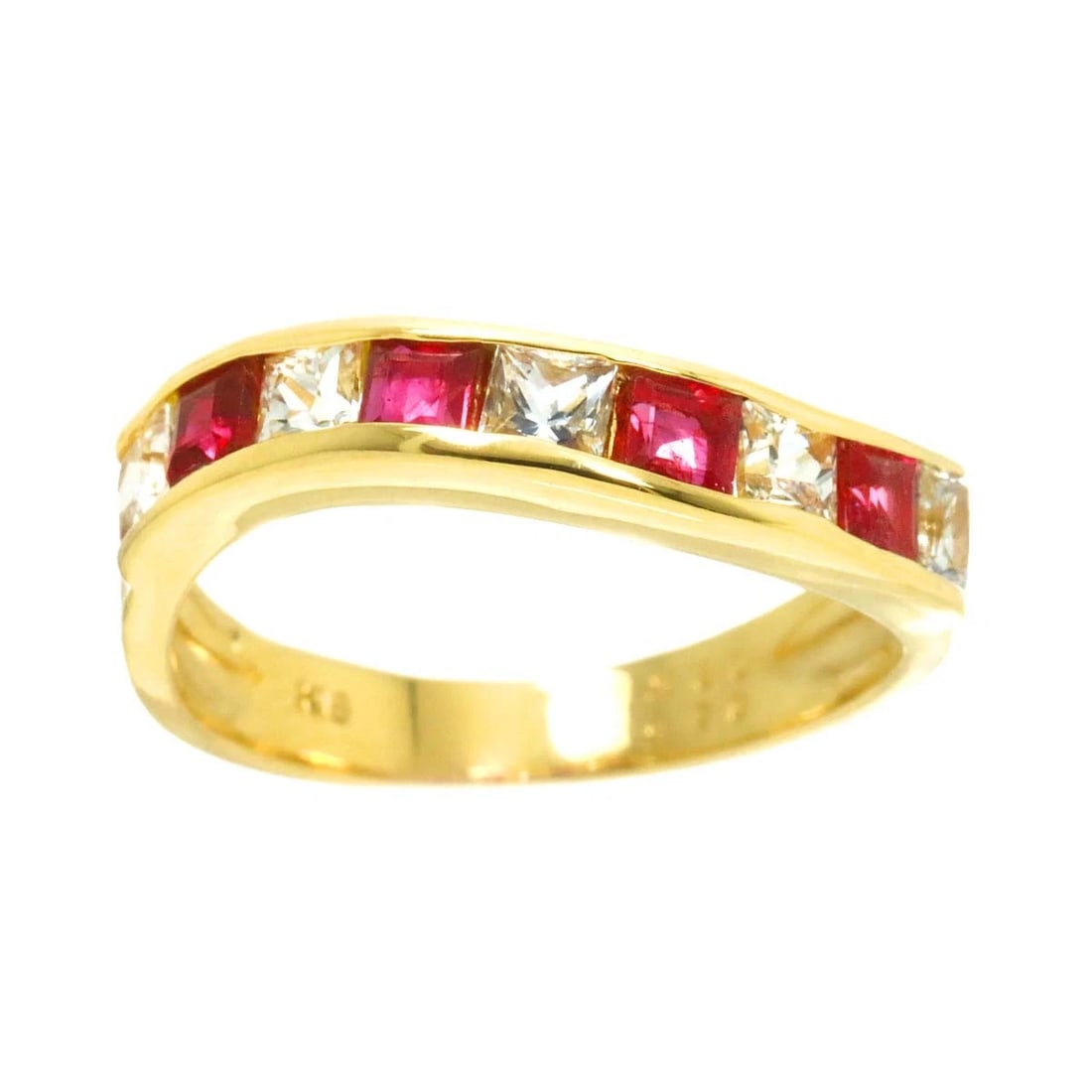RUBY DIAMOND RING 18K YG - 2