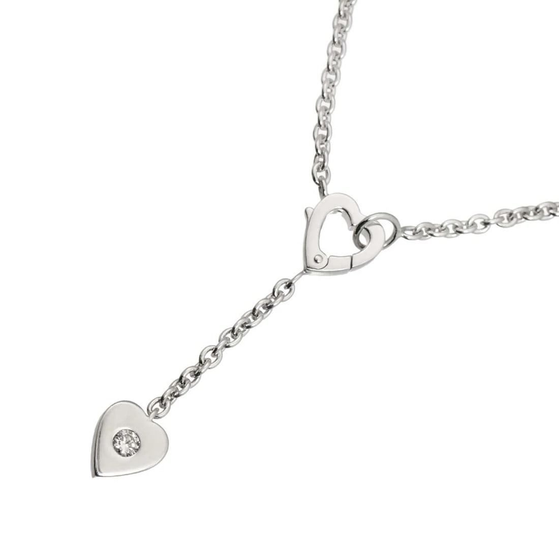 CARTIER HEART DIAMOND NECKLACE 18K WHITE GOLD (1 of 3)