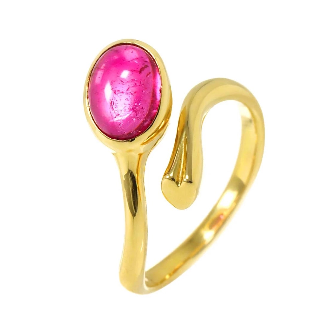 TOURMALINE RING: Tourmaline Ring Brand: Unbranded Type: Ring Material: 18K Gold, Main Stone/Creation Tourmaline Color: Gold Size: 6.5-6.75(US) Accessories: None Accessories Notice: When purchasing pre-owned