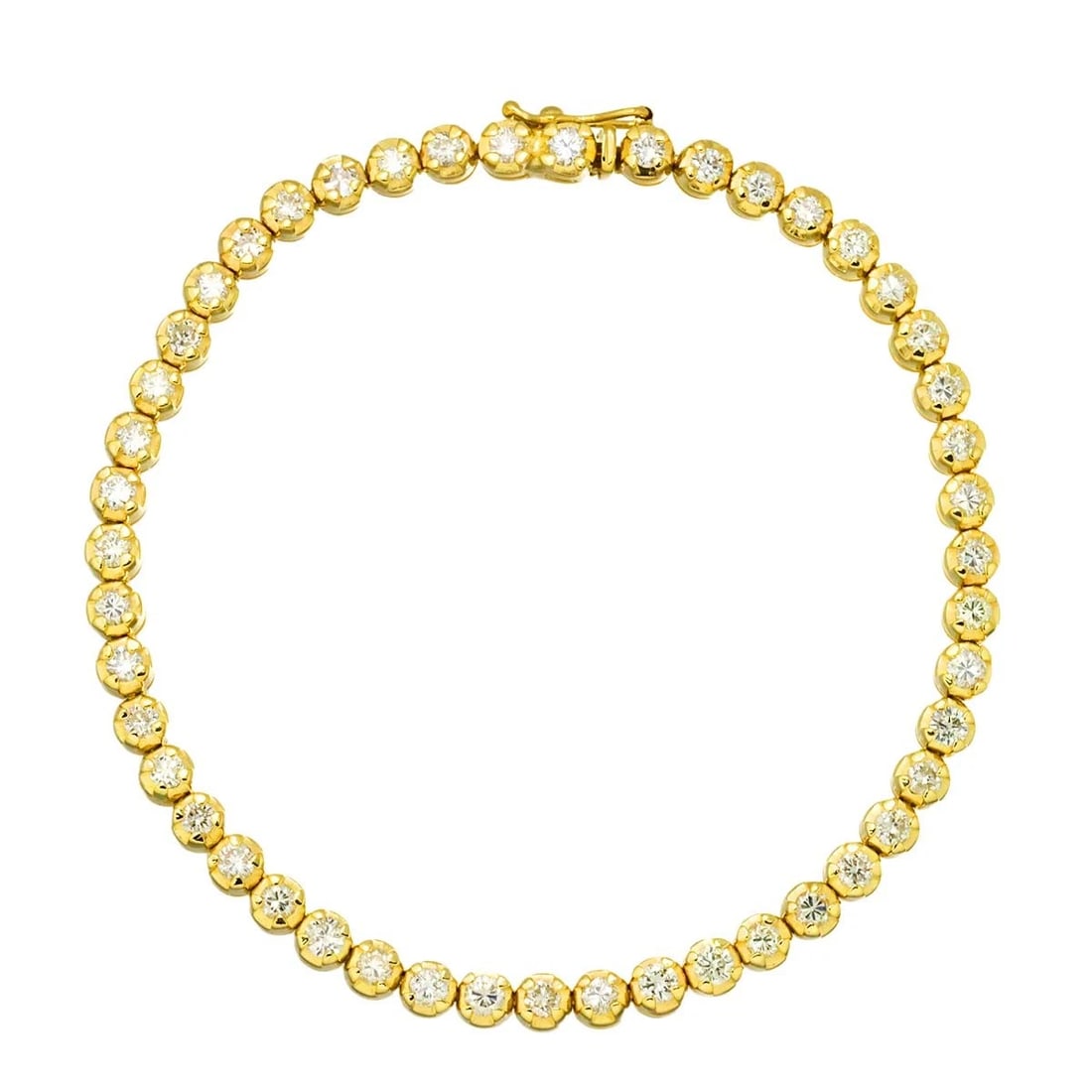 DIAMOND BRACELET K18 YG: Diamond Bracelet K18 YG Brand: Unbranded Type: Bracelet Material: 750 Yellow Gold, Color: Yellow Gold Size: Length:apporox.7.1inchWidth:3.9mm Accessories: None Accessories Notice: When
