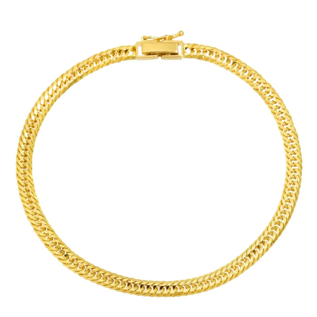 KIHEI CHAIN BRACELET: Kihei chain Bracelet Brand: Unbranded Type: Bracelet Material: 750 Yellow Gold, Color: Yellow Gold Size: Inner circumference:7.1inch Width:(max.) 3.7mm Accessories: None Accessories Notice:
