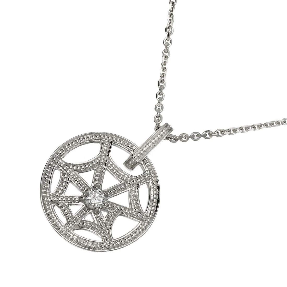 CHAUMET ATTRAPMORE SPIDER WEB DIAMOND NECKLACE: CHAUMET Attrapmore spider web Diamond Necklace Brand: CHAUMET Type: Necklace Material: 18K White Gold, Color: White Gold Size: Size internal circumference of the chain:16.5inch to 15.7inch to