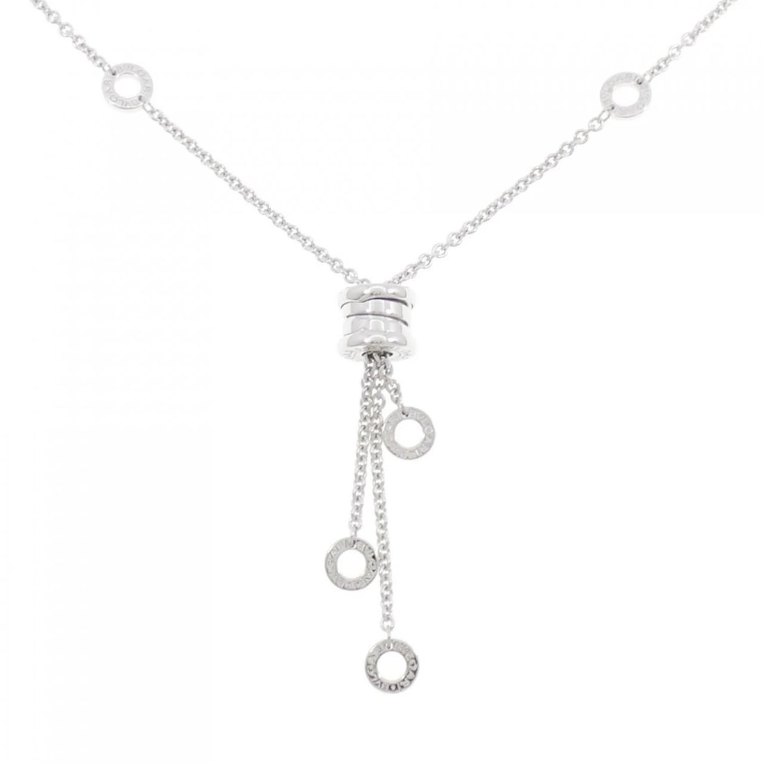 BVLGARI B.ZERO1 PLAIN NECKLACE: Bvlgari B.zero1 Plain Necklace Brand: BVLGARI Type: Necklace Material: 750 white gold, Color: Yellow Gold Size: Actual Size Pendant length approx. x width approx.: 46.1mmx9.2mm Chain maximum width