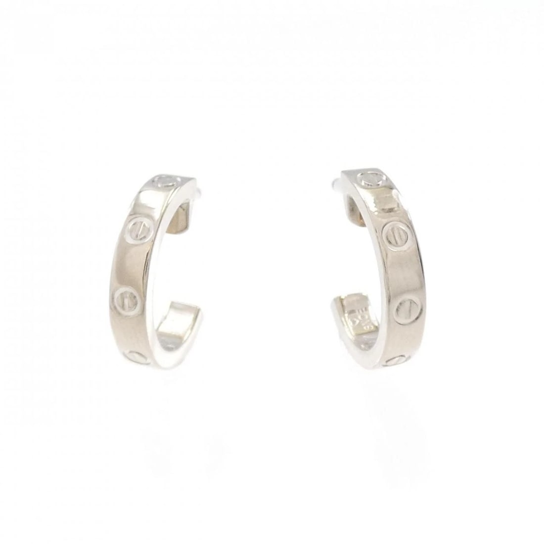 CARTIER MINI LOVE PIERCE: Cartier Mini Love Pierce Brand: CARTIER Type: Pierce/Earring Material: 750 white gold, Color: White Gold Size: Approx. height x width: 12.1mm x 2.4m Accessories: None Accessories Notice: W