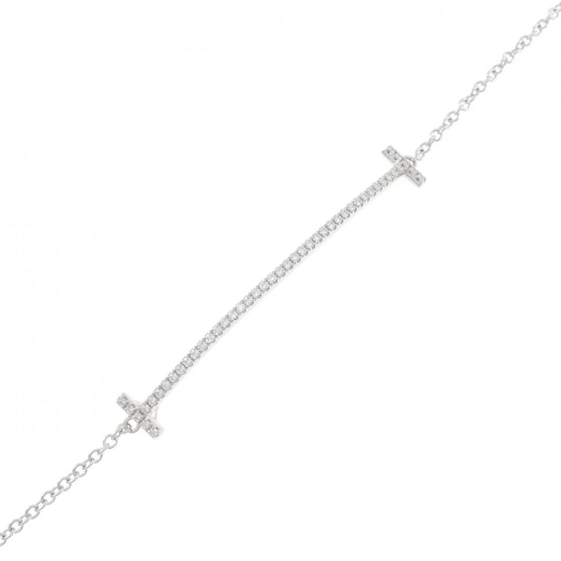 TIFFANY & CO. T SMILE BRACELET: TIFFANY & Co. T Smile Bracelet Brand: TIFFANY&Co. Type: Bracelet Material: 750 white gold, Main Stone/Creation Natural Color: White Gold Size: 16.5cmActual Size Max width approx: 6.0mm 