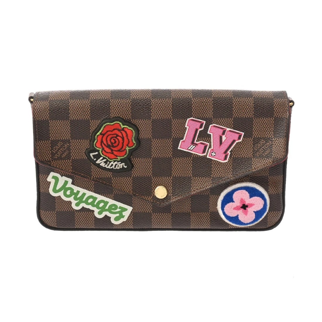 LOUIS VUITTON POCHETTE FELICIE BUCKY'S COLLECTION 2-WAY CLUTCH BAG: LOUIS VUITTON Pochette Felicie Bucky's Collection 2-Way Clutch Bag Brand: LOUIS VUITTON Type: Shoulder Bag Material: Damier canvas Color: Brown Size: H:about 4.7inch W:about 8.3inch D:about