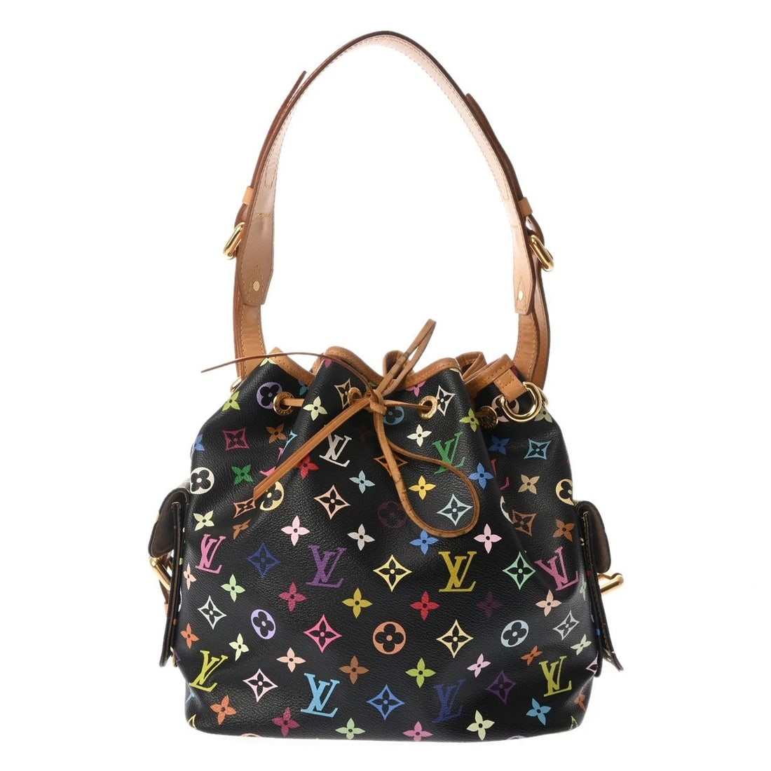 LOUIS VUITTON PETIT NOE MONOGRAM MULTICOLOR: LOUIS VUITTON Petit Noe Monogram multicolor Brand: LOUIS VUITTON Type: Shoulder Bag Material: Monogram multicolor Color: Noir Size: H:about 10.2inch W:about 9.8inch (Bottom) D:about 6.9inch