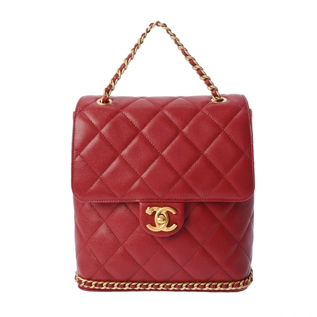 CHANEL CAMELLIA BACKPACK MATRASSE RED BACKPACK (1 of 7)
