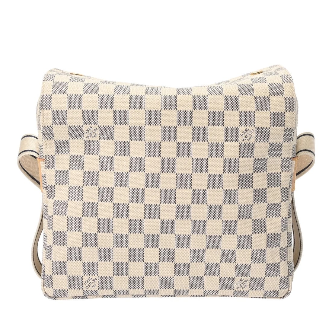 LOUIS VUITTON NAVIGLIO DAMIER AZUR DAMIER CANVAS: LOUIS VUITTON Naviglio Damier Azur Damier canvas Brand: LOUIS VUITTON Type: Shoulder Bag Material: Damier canvas Color: Brown Size: H:about 9.4inch W:about 10.6inch D:about 4.9inch (maximum)
