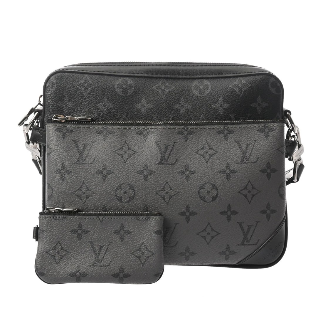 LOUIS VUITTON TRIO MESSENGER MONOGRAM: LOUIS VUITTON Trio Messenger Monogram Brand: LOUIS VUITTON Type: Shoulder Bag Material: Monogram canvas Color: black Size: H:about 7.1inch W:about 9.8inch D:about 1.8inch Shoulder:about 52.0inch (