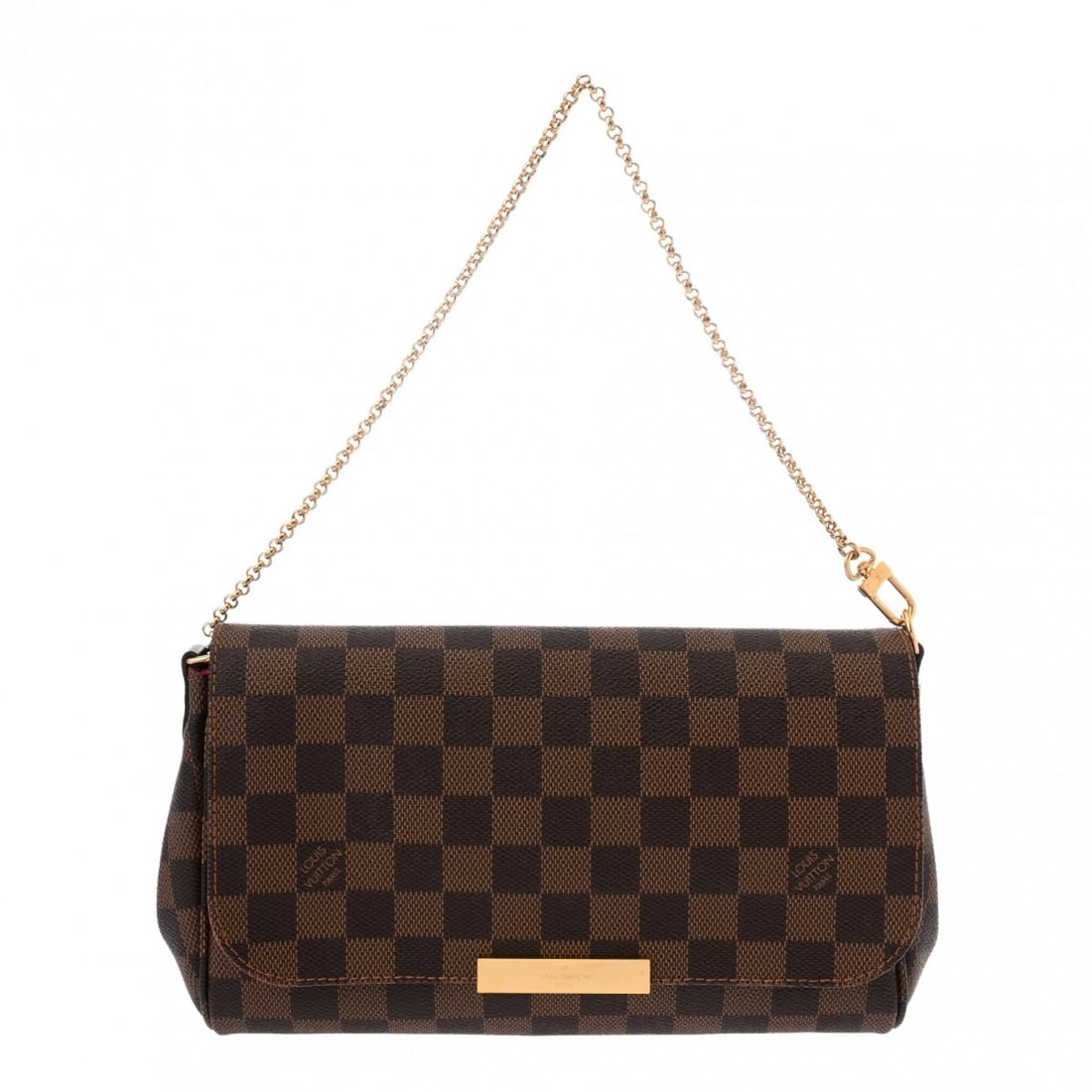 LOUIS VUITTON FAVORITE MM 2WAY DAMIER: LOUIS VUITTON Favorite MM 2WAY Damier Brand: LOUIS VUITTON Type: Shoulder Bag Material: Damier canvas Color: Brown Size: H:about 6.3inch W:about 9.4inch (Bottom) D:about 2.0inch Handle:about