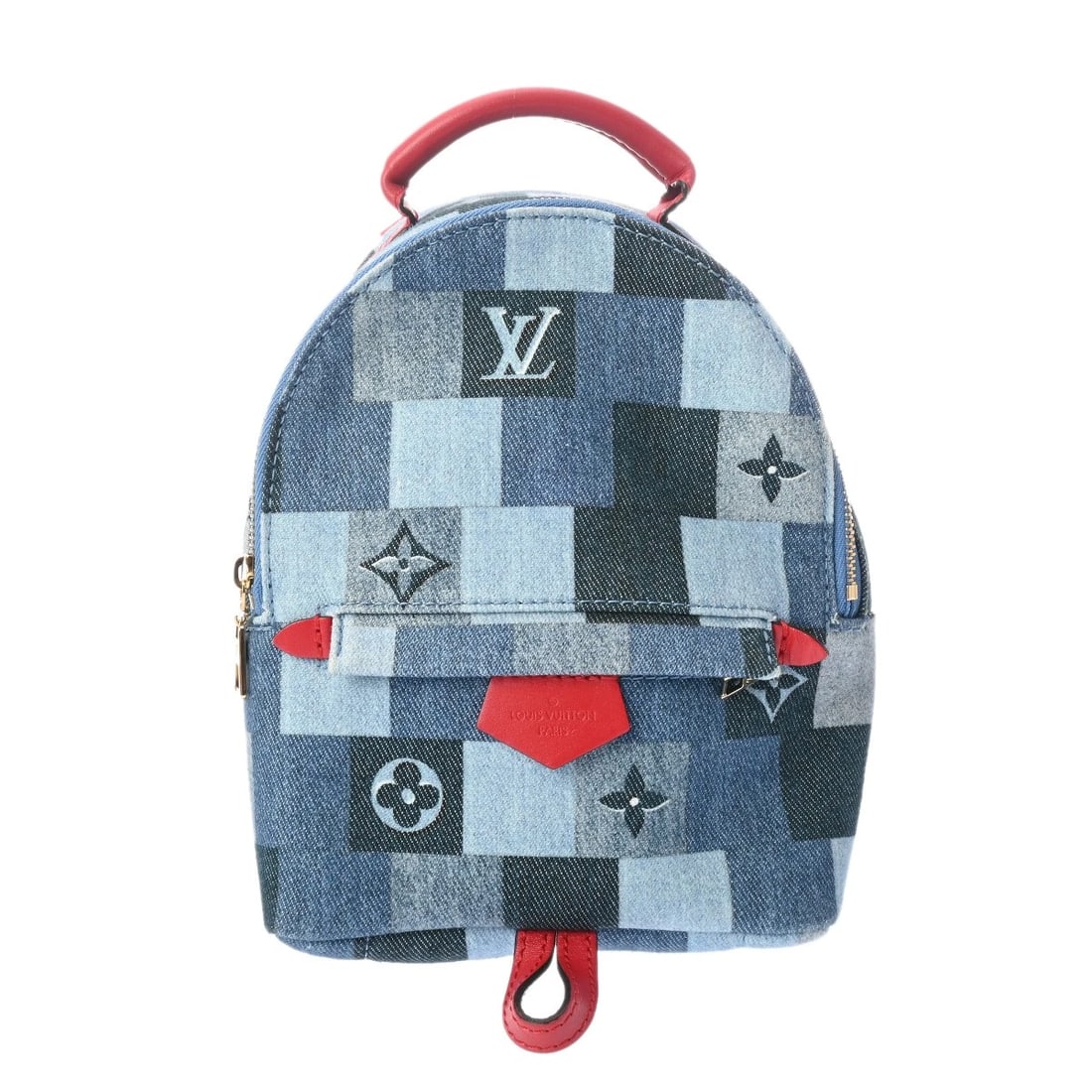 LOUIS VUITTON PALM SPRINGS BACKPACK MINI MONOGRAM: LOUIS VUITTON Palm Springs Backpack MINI Monogram Brand: LOUIS VUITTON Type: Backpack Daypack Material: Monogram denim Color: blue Size: H:about 8.7inch W:about 6.3inch D:about 3.5inch Shoulder:ab