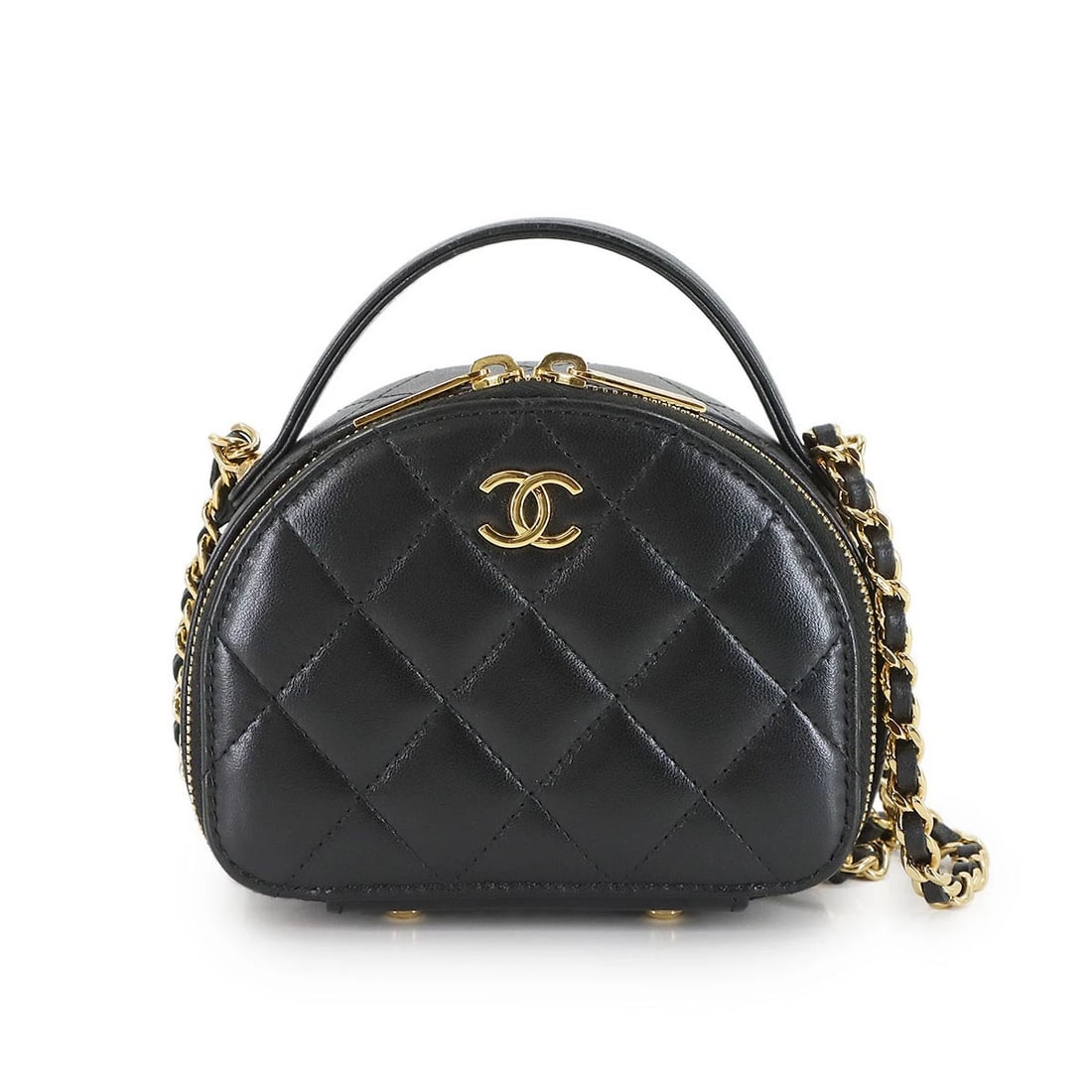 CHANEL MATELASSE CHAIN CLUTCH MINI SHOULDER BAG: CHANEL Matelasse Chain Clutch Mini Shoulder Bag Brand: CHANEL Type: Shoulder Bag Material: Leather Color: Black Size: W 4.92 inch, H 3.74 inch, D 2.36 inch Accessories: None Accessories No