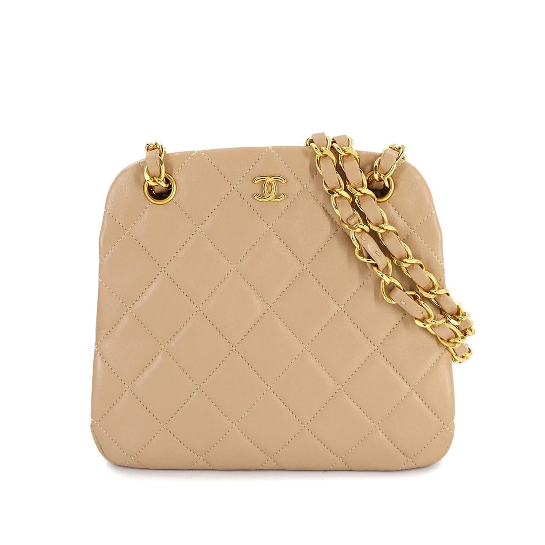 CHANEL MATELASSE CHAIN SHOULDER BAG LEATHER: CHANEL Matelasse Chain Shoulder Bag Leather Brand: CHANEL Type: Shoulder Bag Material: Leather Color: Beige Size: W 6.30 inch, H 6.10 inch, D 1.97 inch Accessories: None Accessories Notice