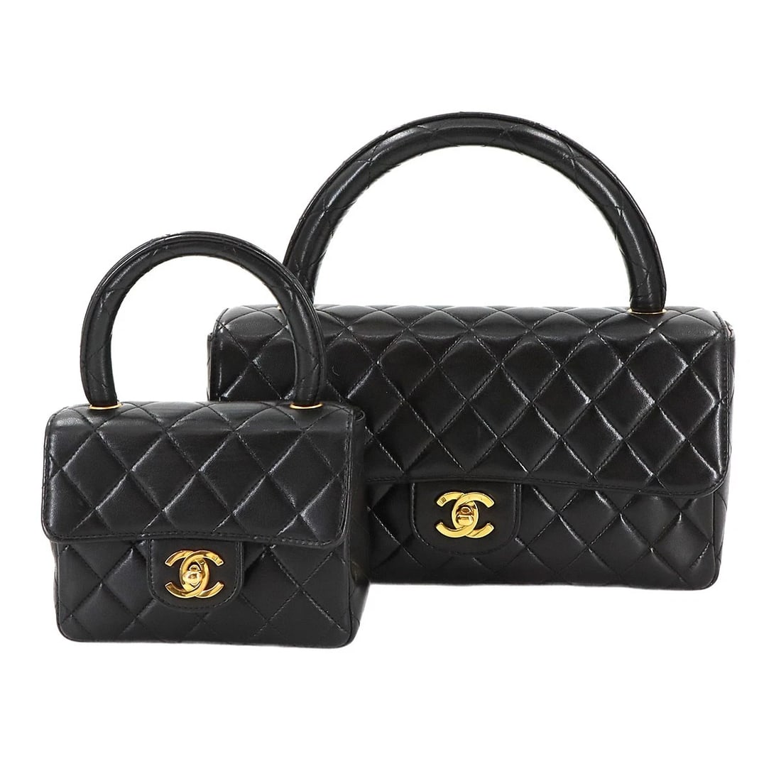 CHANEL PAIR MATELASSE HAND BAG LEATHER (1 of 3)