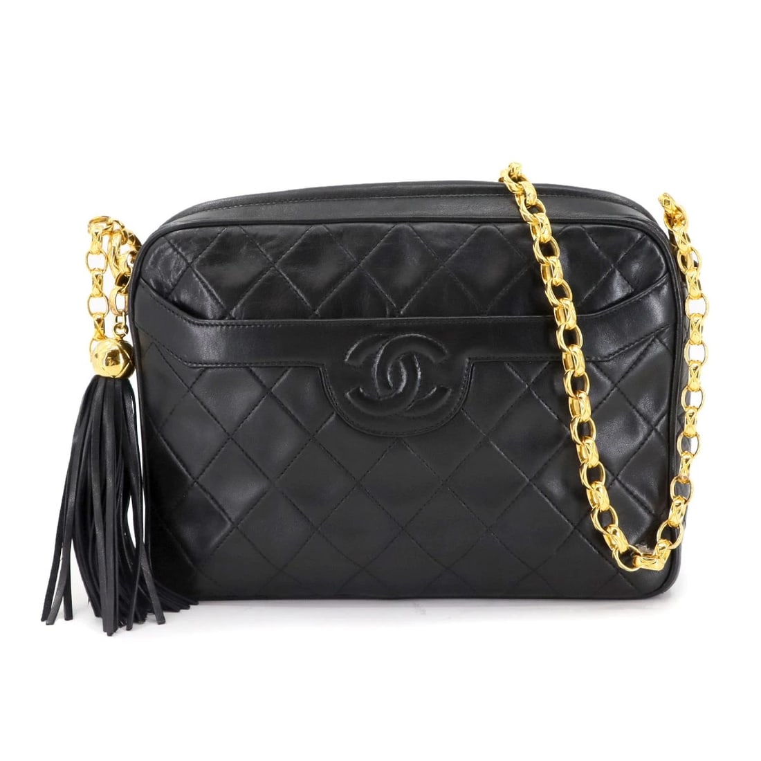 CHANEL MATELASSE BIJOU CHAIN SHOULDER BAG: CHANEL Matelasse Bijou Chain Shoulder Bag Brand: CHANEL Type: Shoulder Bag Material: Leather Color: Black Size: W 8.86 inch, H 6.50 inch, D 2.36 inch Accessories: None Accessories Notice: