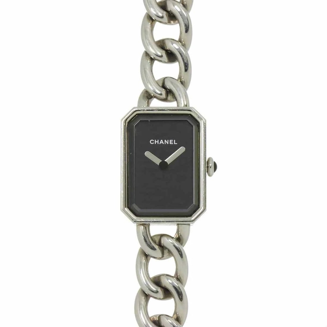 CHANEL PREMIERE BLACK WATCH WATCH: CHANEL Premiere Black Watch Watch Brand: CHANEL Type: Wristwatch Material: Stainless steel Color: Dial Color black Size: Case size Length 22mmWidth 16mm(not included crown) Accessories: None <