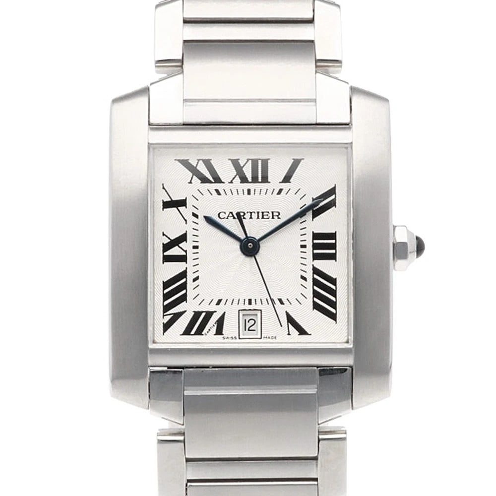 CARTIER TANK FRANCAISE WATCHES STAINLESS STEEL WATCH: CARTIER Tank francaise Watches Stainless Steel Watch Brand: CARTIER Type: Wristwatch Material: Stainless Steel Color: white Size: Case:W1.1inch x H1.3inch/ W28.0mm x H32.0mmBand Length:6.5inch / 1