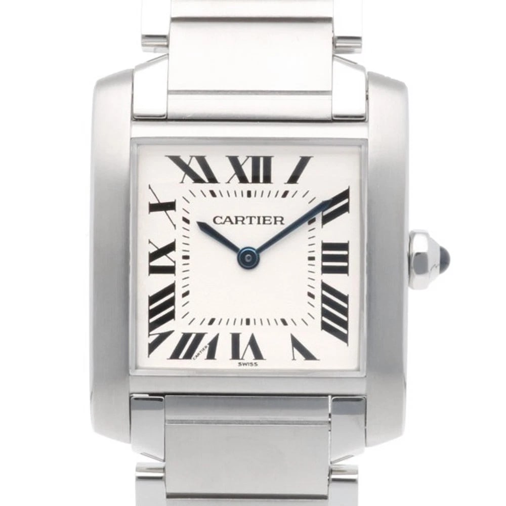 CARTIER TANK FRANCAISE WATCHES STAINLESS STEEL WATCH: CARTIER Tank Francaise Watches Stainless Steel Watch Brand: CARTIER Type: Wristwatch Material: Stainless Steel Color: white Size: Case:W1.0inch x H1.2inch/ W25.0mm x H29.5mmBand Length:6.5inch / 1