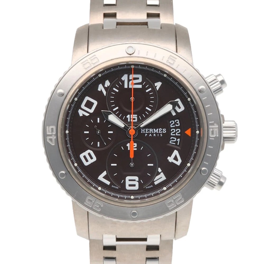 HERMES CLIPPER WATCHES STAINLESS STEEL CHRONOGRAPH WATCH (1 of 5)
