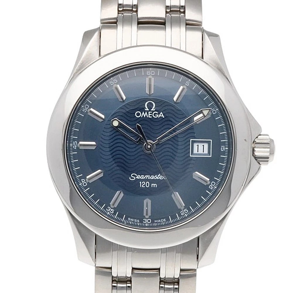 OMEGA SEAMASTER WATCHES STAINLESS STEEL WATCH: OMEGA Seamaster Watches Stainless Steel Watch Brand: OMEGA Type: Wristwatch Material: Stainless Steel Color: blue Size: Case Diameter:36.0mmBand Length:6.9inch / 17.5cm Accessories: None A