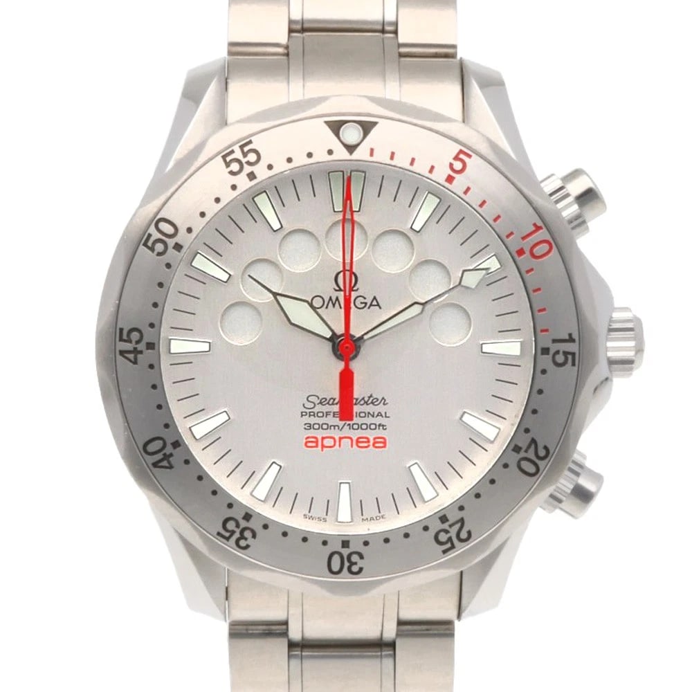 OMEGA SEAMASTER WATCHES STAINLESSSTEEL CHRONOGRAPH WATCH: OMEGA Seamaster Watches StainlessSteel Chronograph Watch Brand: OMEGA Type: Wristwatch Material: Stainless Steel Color: Silver Size: Case Diameter:42.0mmBand Length:6.9inch / 17.5cm Accessories:
