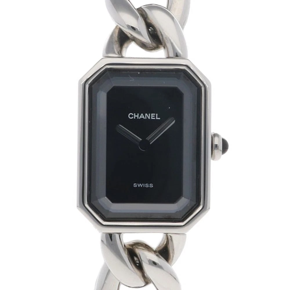 CHANEL PREMIERE WATCHES STAINLESS STEEL WATCH: CHANEL Premiere Watches Stainless Steel Watch Brand: CHANEL Type: Wristwatch Material: Stainless Steel Color: black Size: Case:W0.8inch x H1.0inch/ W20.0mm x H26.0mmBand Length:6.1inch / 15.5cm A