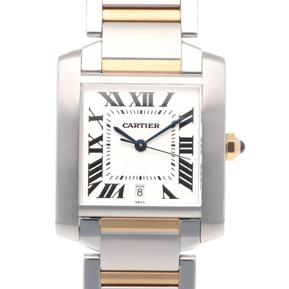 CARTIER TANK FRANCAISE WATCHES STAINLESS STEEL K18 YELLOW GOLD WATCH (1 of 5)