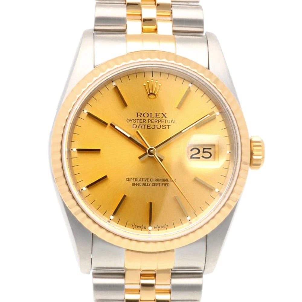 ROLEX DATEJUST WATCHES STAINLESS STEEL K18 YELLOW GOLD WATCH (1 of 5)