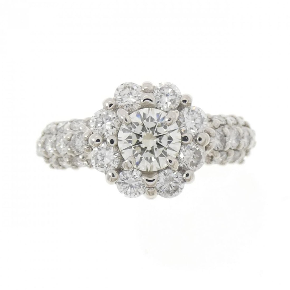 PT900 DIAMOND RING: PT900 Diamond Ring Brand: Unbranded Type: Ring Material: Platinum900, Main Stone/Creation Natural Color: Silver Size: US7 Accessories: None Accessories Notice: When purchasing pre-owned go