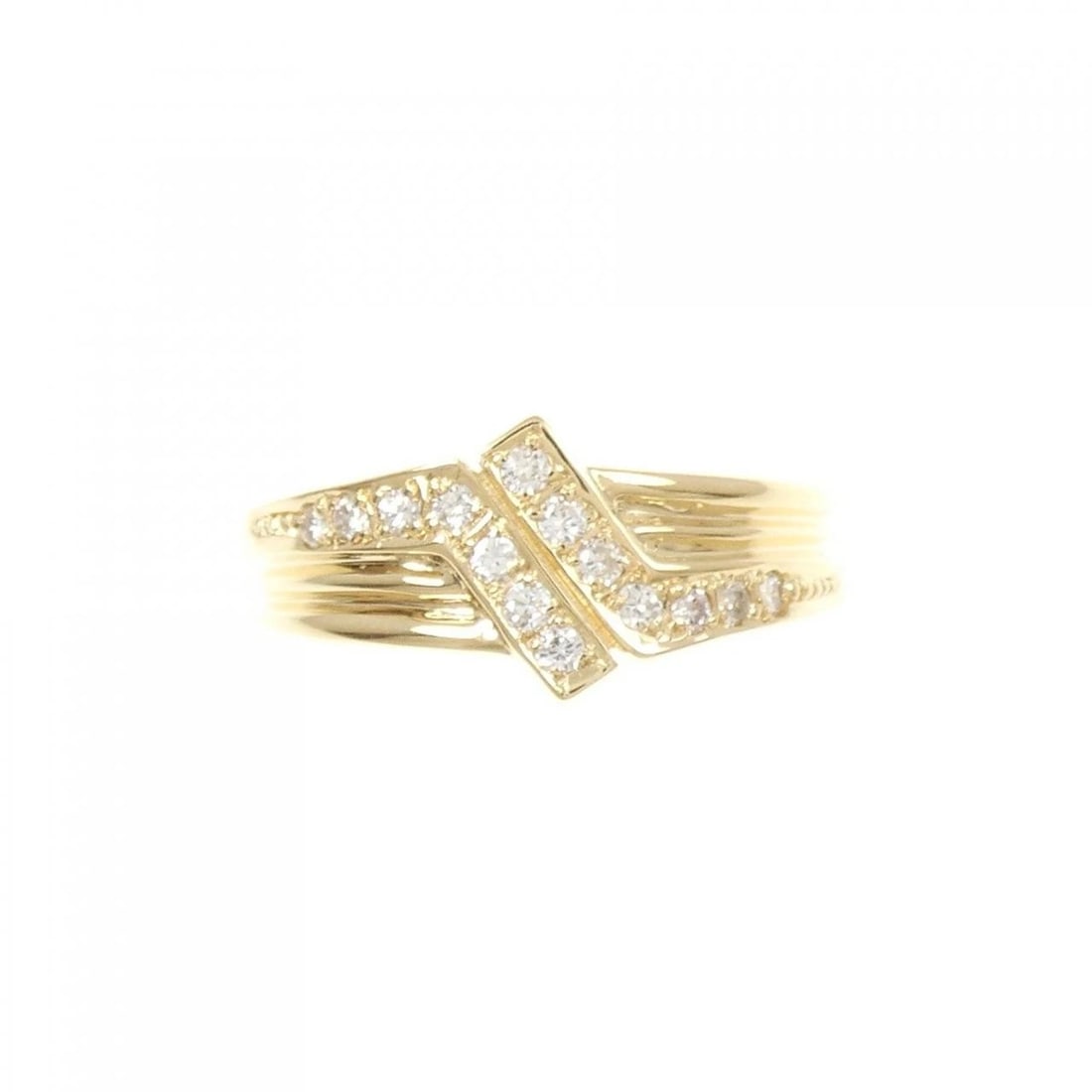 K18YG DIAMOND RING: K18YG Diamond Ring Brand: Unbranded Type: Diamond ring Material: K18 yellow gold, Main Stone/Creation Natural Color: Yellow Gold Size: US5 1/2 Accessories: None Accessories Notice: When