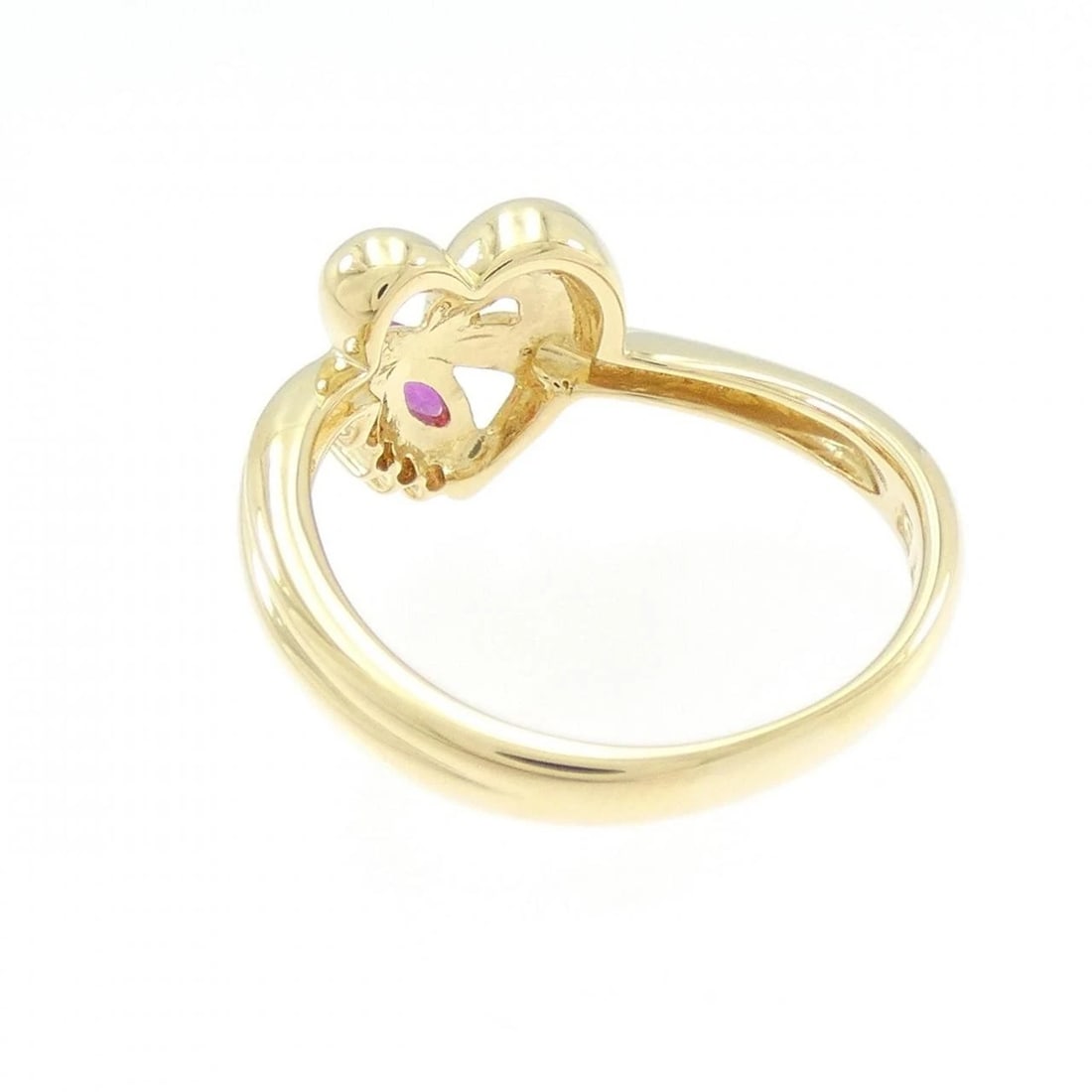 K18YG HEART RUBY RING - 2