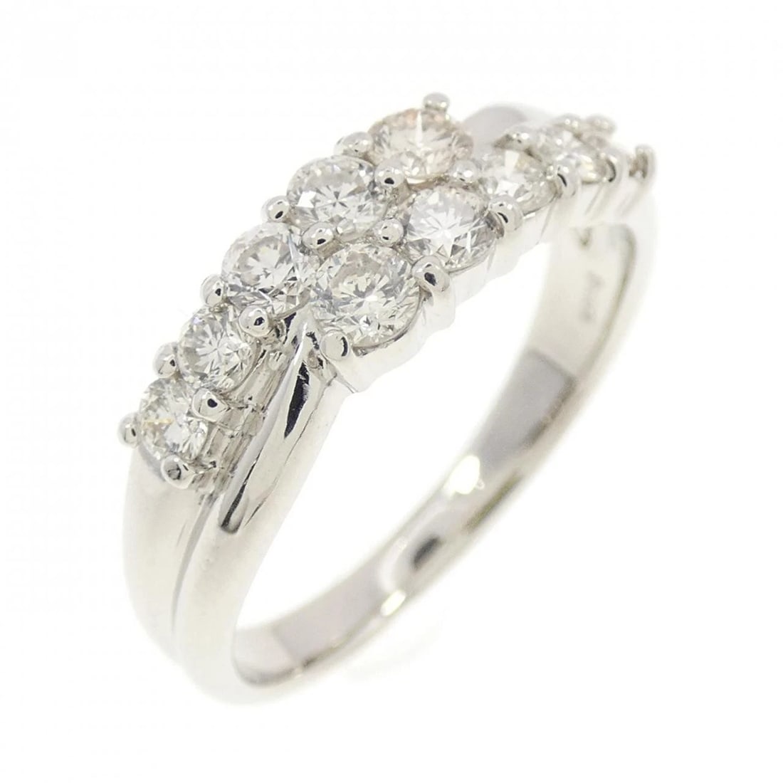 PT DIAMOND RING: PT Diamond Ring Brand: Unbranded Type: Diamond ring Material: Platinum, Main Stone/Creation Natural Color: Silver Size: US5.25 Accessories: None Accessories Notice: When purchasing pre-owned