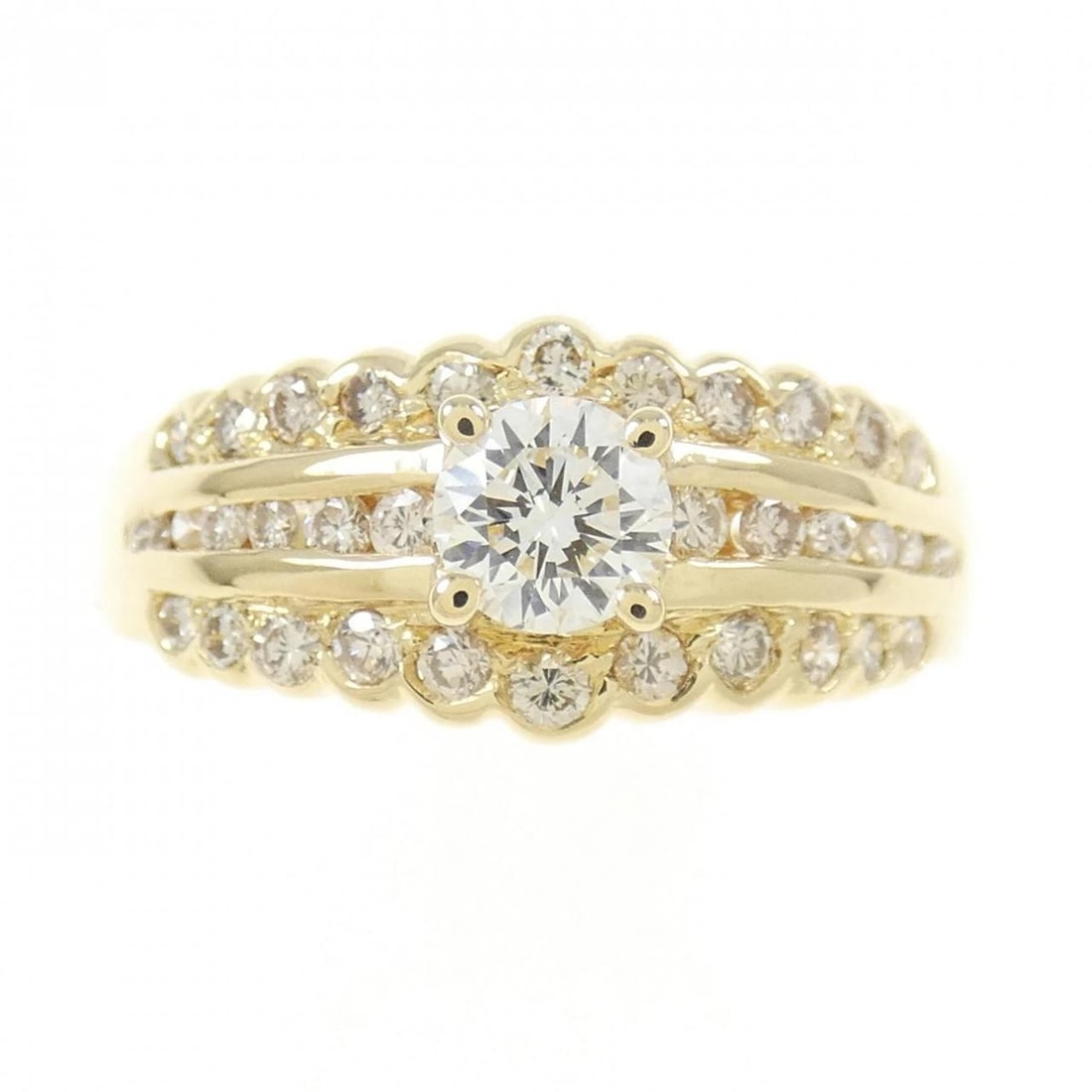 K18YG DIAMOND RING: K18YG Diamond Ring Brand: Unbranded Type: Diamond ring Material: K18 yellow gold, Main Stone/Creation Natural Color: YELLOW GOLD Size: US5 3/4 Accessories: None Accessories Notice: When
