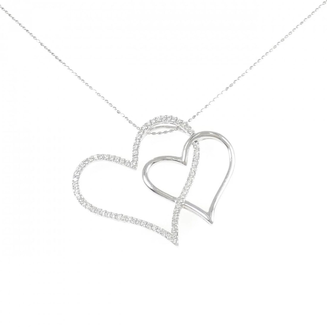 K18WG HEART DIAMOND NECKLACE: K18WG Heart Diamond Necklace Brand: Unbranded Type: Diamond Necklace Material: K18 white gold, Main Stone/Creation Natural Color: WHITE GOLD Size: 46cmActual Size Pendant length approx. x width ap