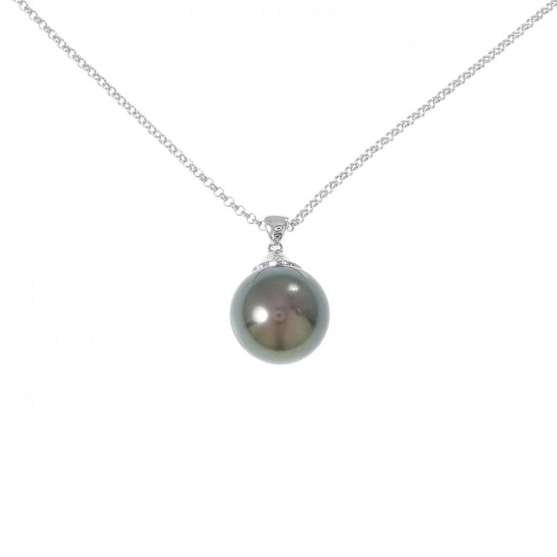 K18WG BLACK PEARL NECKLACE: K18WG Black pearl Necklace Brand: Unbranded Type: Black pearl Necklace Material: K18 white gold, Main Stone/Creation Black Pearl Color: wHITe gold Size: 51cmActual Size Pendant length approx.