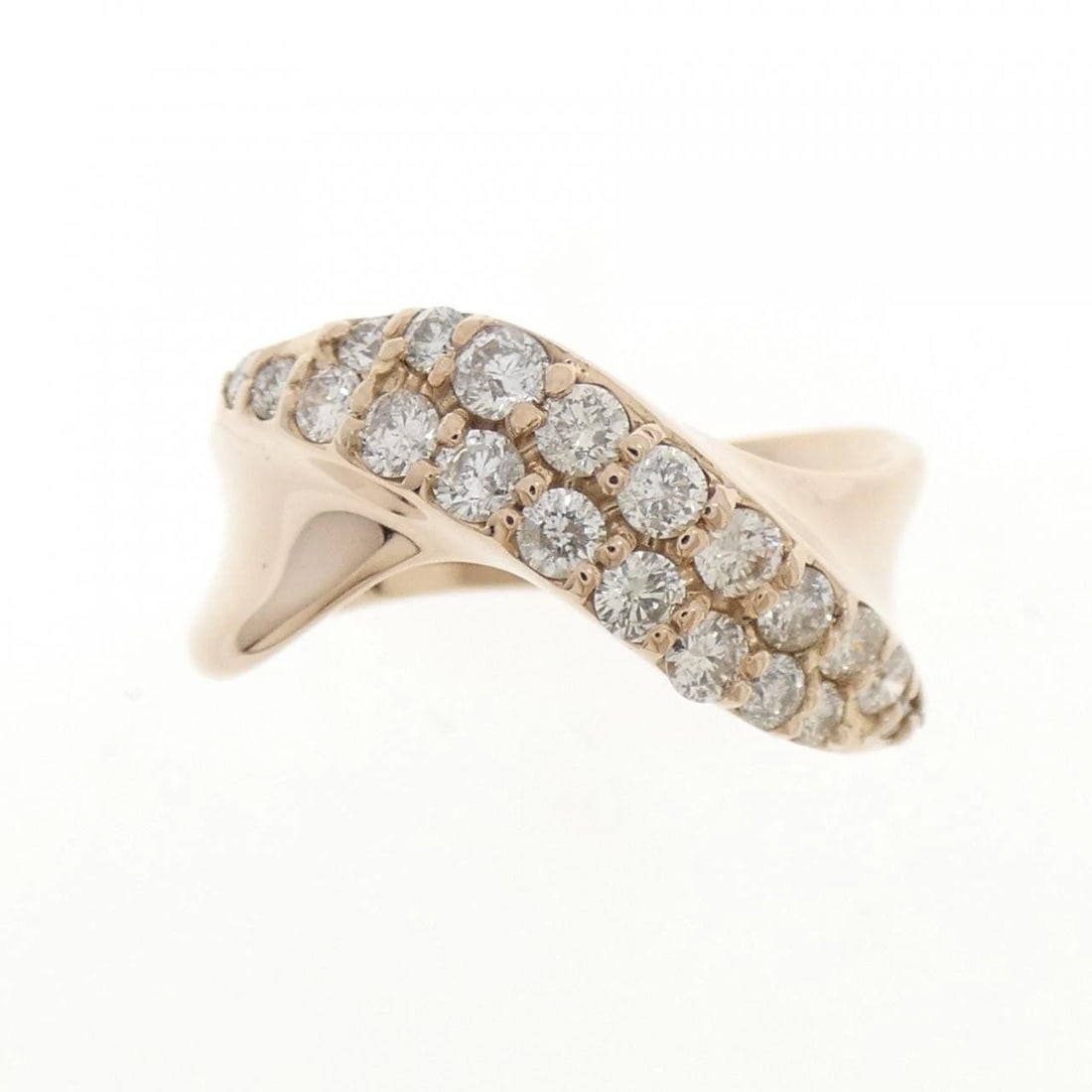 K18PG DIAMOND RING: K18PG Diamond Ring Brand: Unbranded Type: Diamond Ring Material: K18 Pink Gold, Main Stone/Creation Natural Color: PINK GOLD Size: US6 1/4 Accessories: None Accessories Notice: When