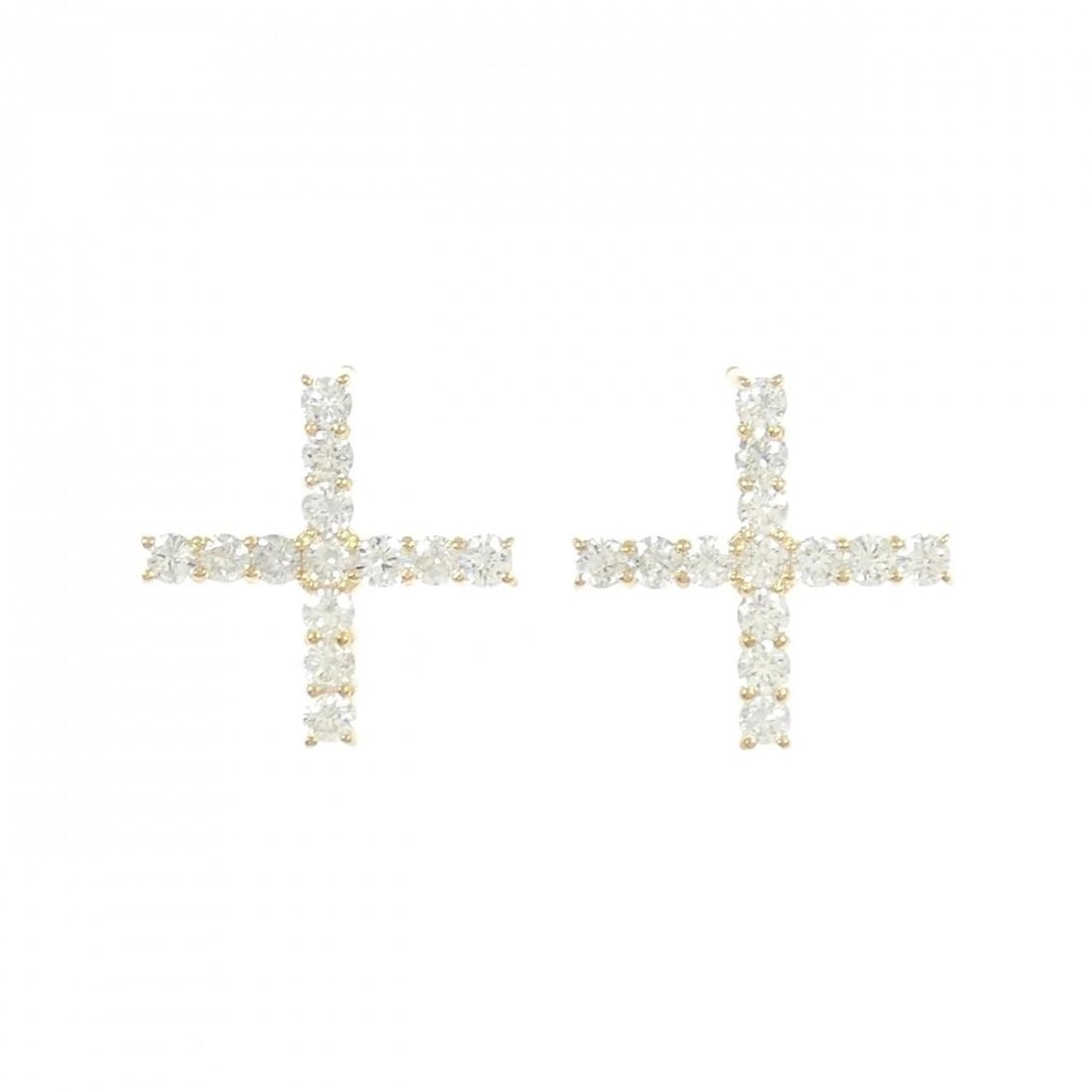 K18YG DIAMOND PIERCE: K18YG Diamond Pierce Brand: Unbranded Type: Diamond Pierce/Earring Material: K18 yellow gold, Main Stone/Creation Natural Color: yELLOW GOLD Size: Actual Size Approx. height x width: 13.1mm x