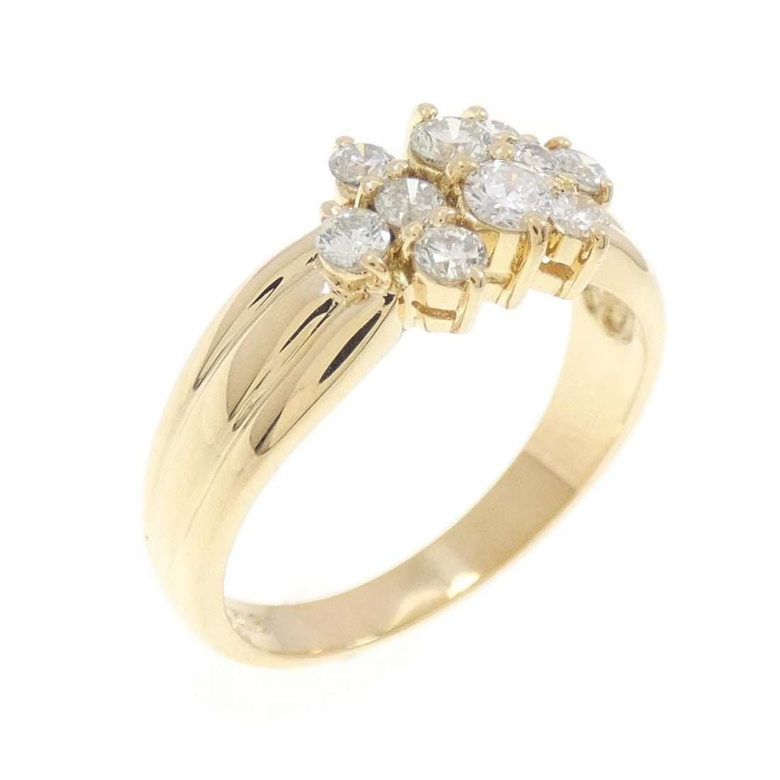 K18YG DIAMOND RING: K18YG Diamond Ring Brand: Unbranded Type: Diamond ring Material: K18 yellow gold, Main Stone/Creation Natural Color: Yellow Gold Size: US5 1/2 Accessories: None Accessories Notice: When