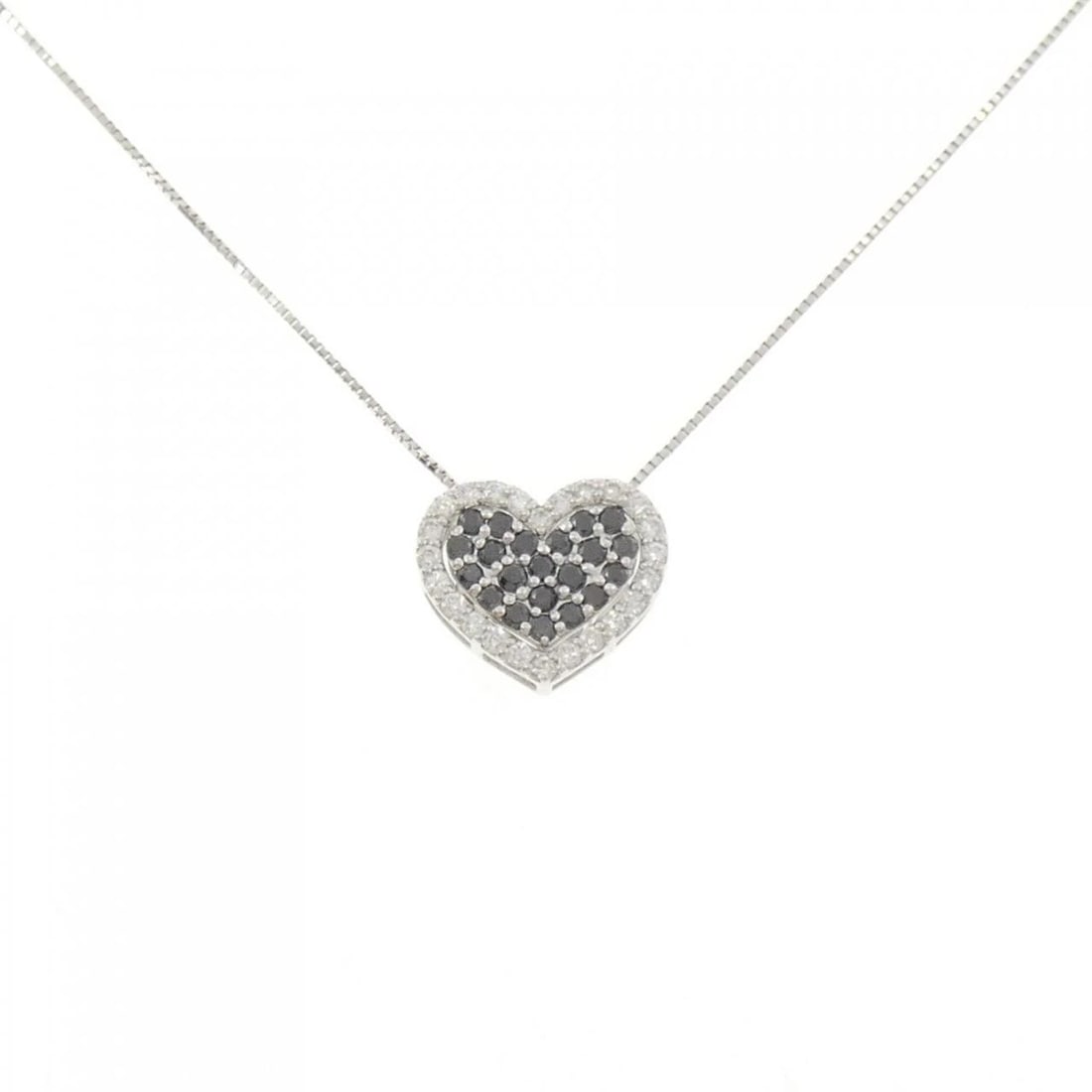 K18WG 2WAY HEART DIAMOND NECKLACE: K18WG 2WAY Heart Diamond Necklace Brand: Unbranded Type: Diamond Necklace Material: K18 white gold, Main Stone/Creation Natural Color: WHITE GOLD Size: 45cmActual Size Pendant length approx. x